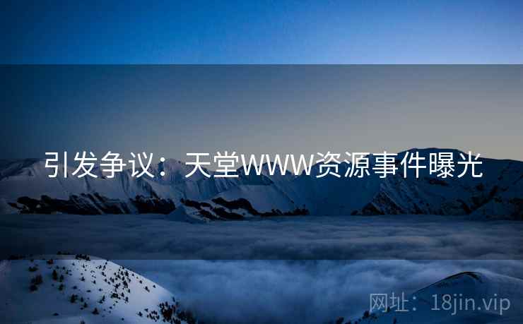引发争议：天堂WWW资源事件曝光  第2张